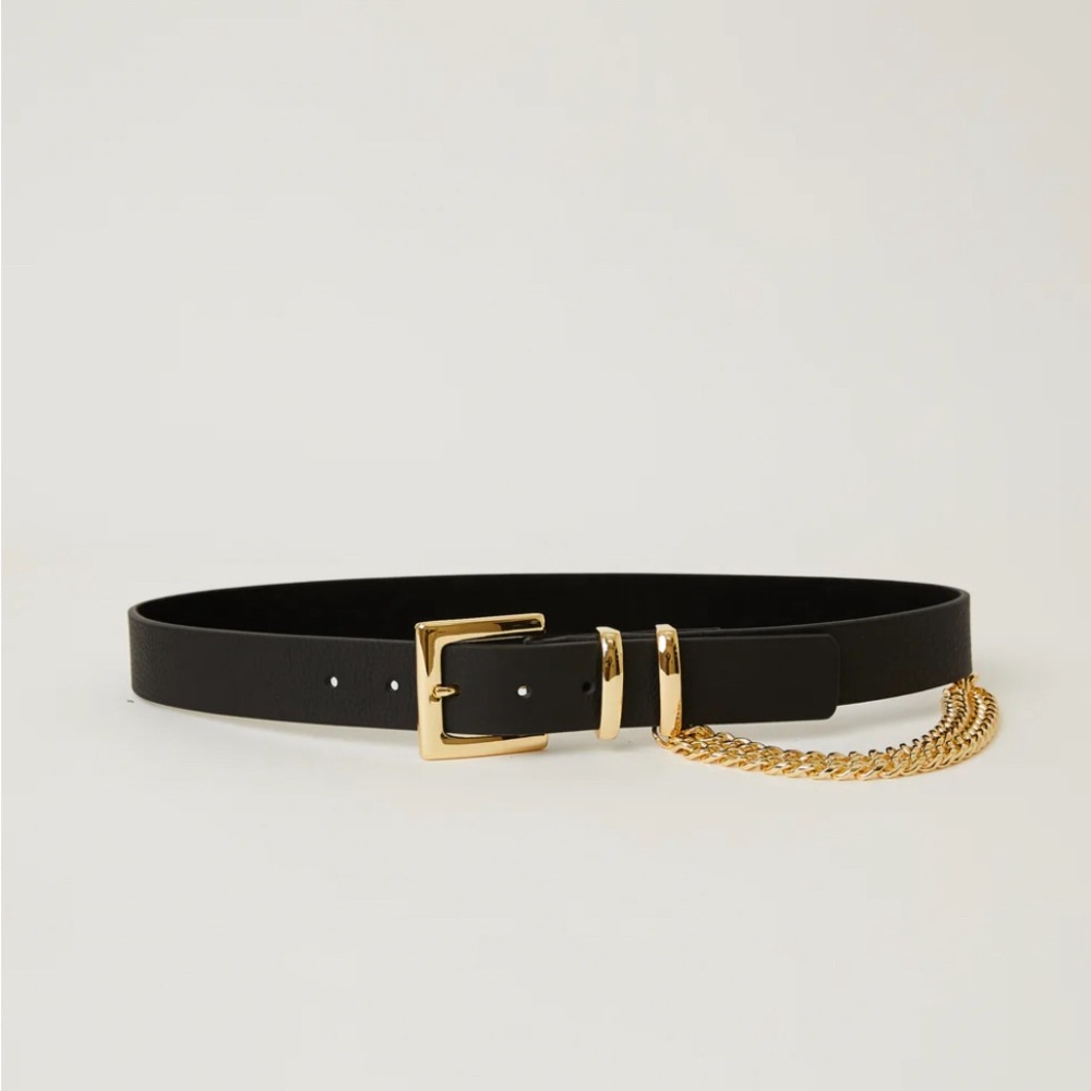 NWOT B-LOW THE BELT Phoenix Leather Belt / Black Gold / Size Small